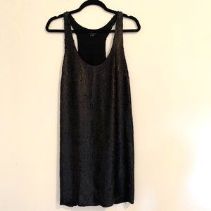 Theory Sequins Matte Black Cocktail Dress Sz M